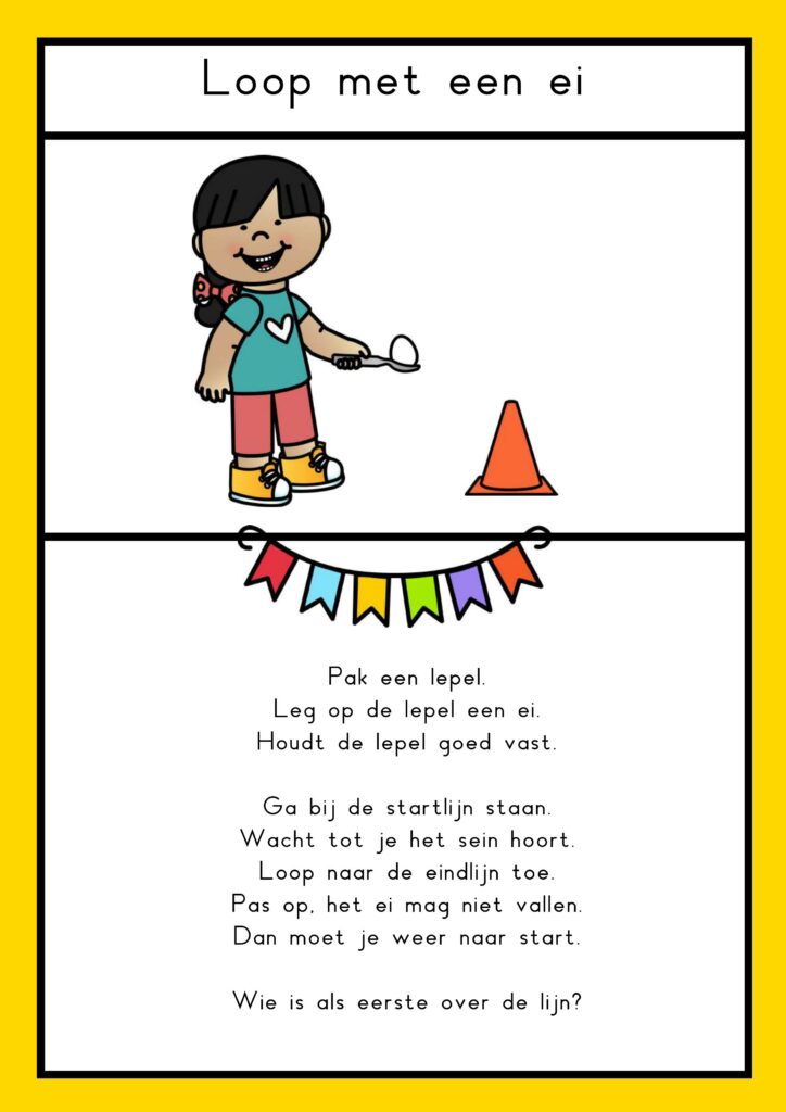 Spelkaart - Loop met een ei