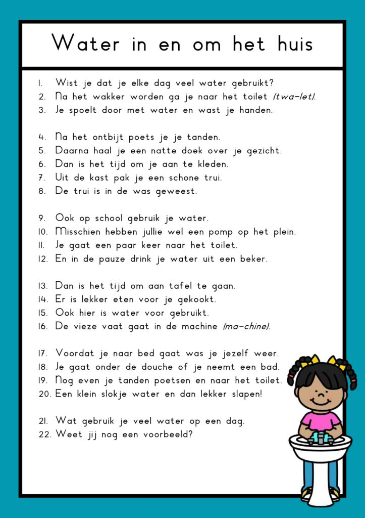 teksten water in en om het huis