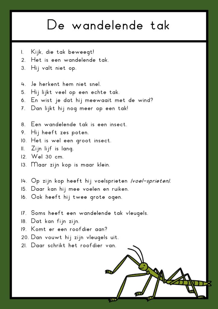 natuurhoek wandelende tak