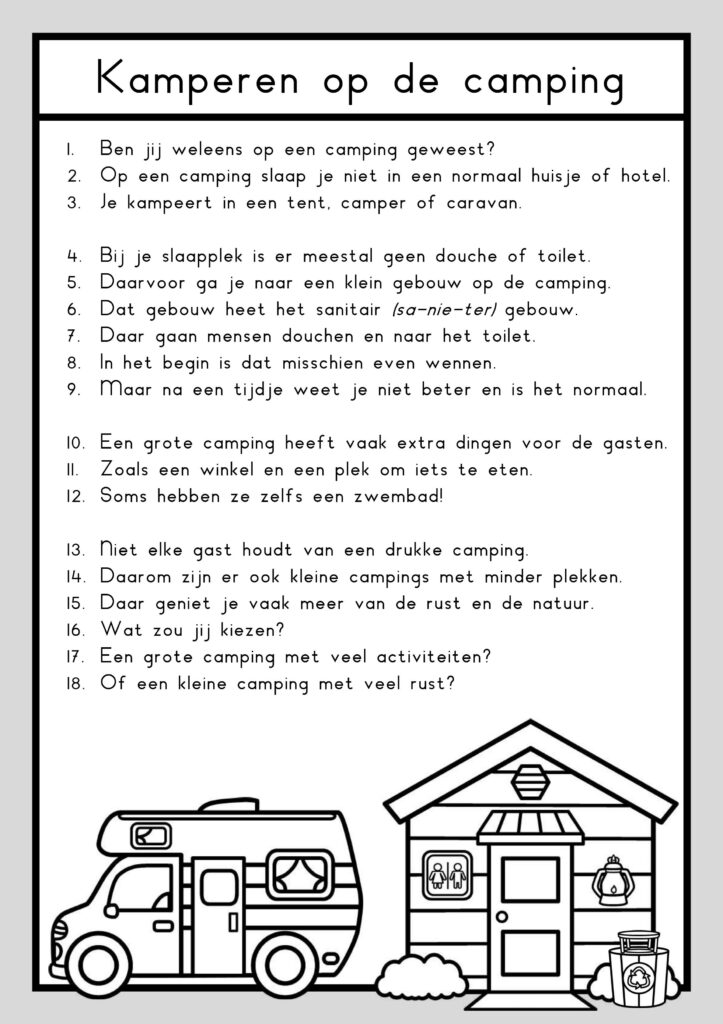 leesteksten camping