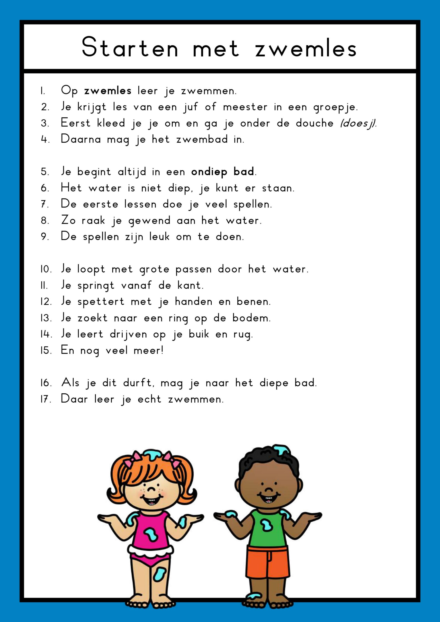 leesteksten zwembad