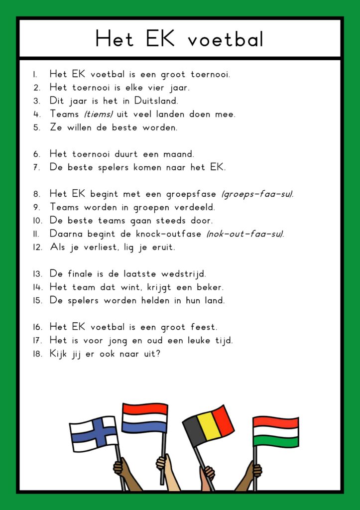 teksten EK voetbal groep 3 (Nederland)