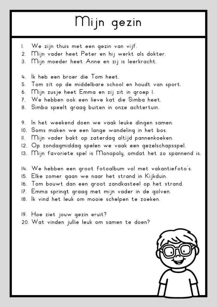 leesteksten ik en mijn familie