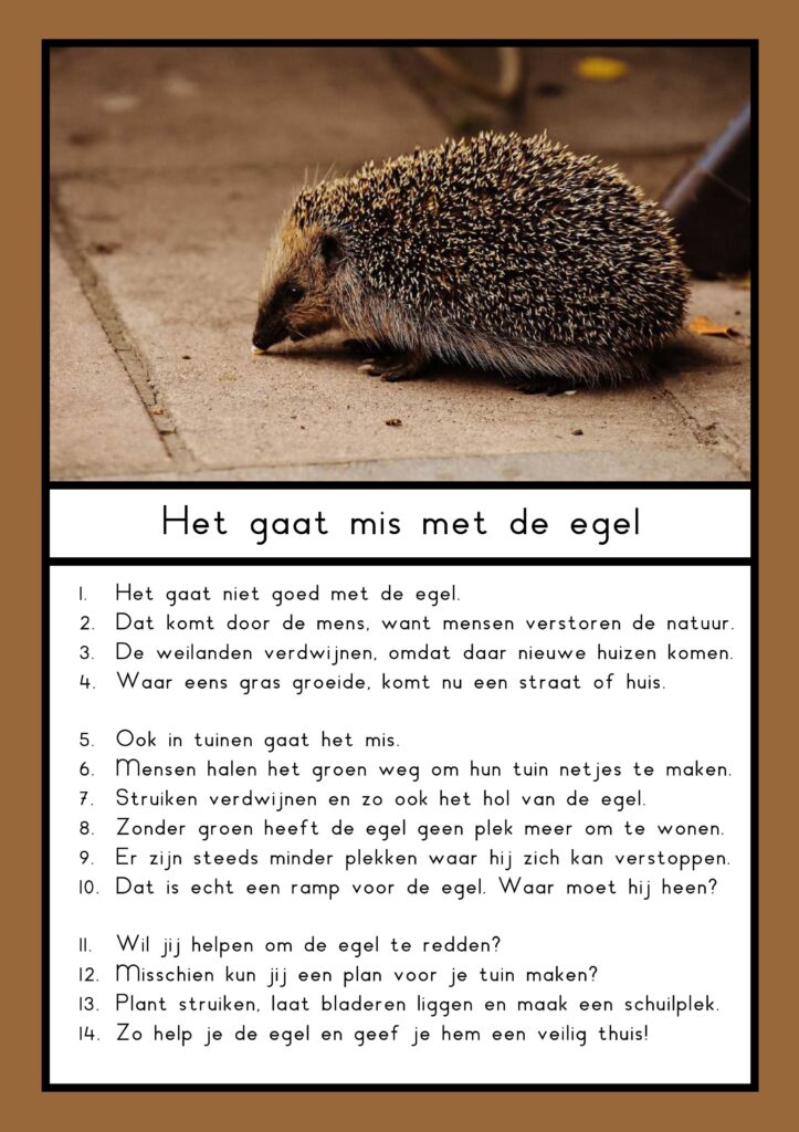 Teksten egel (groep 4)