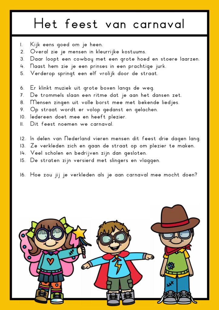 teksten carnaval groep 4