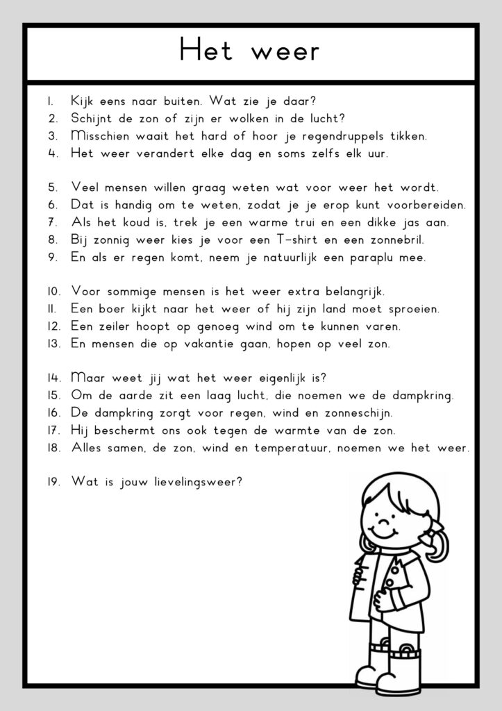 teksten het weer groep 4