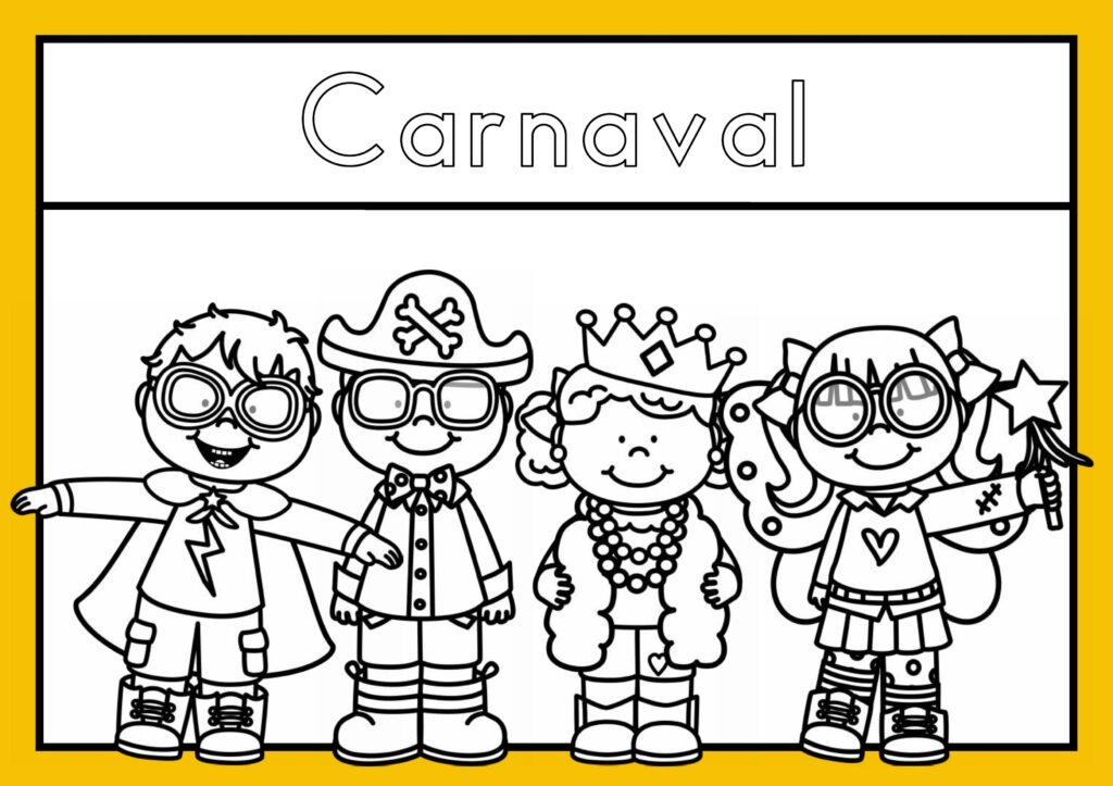 kleurplaat carnaval