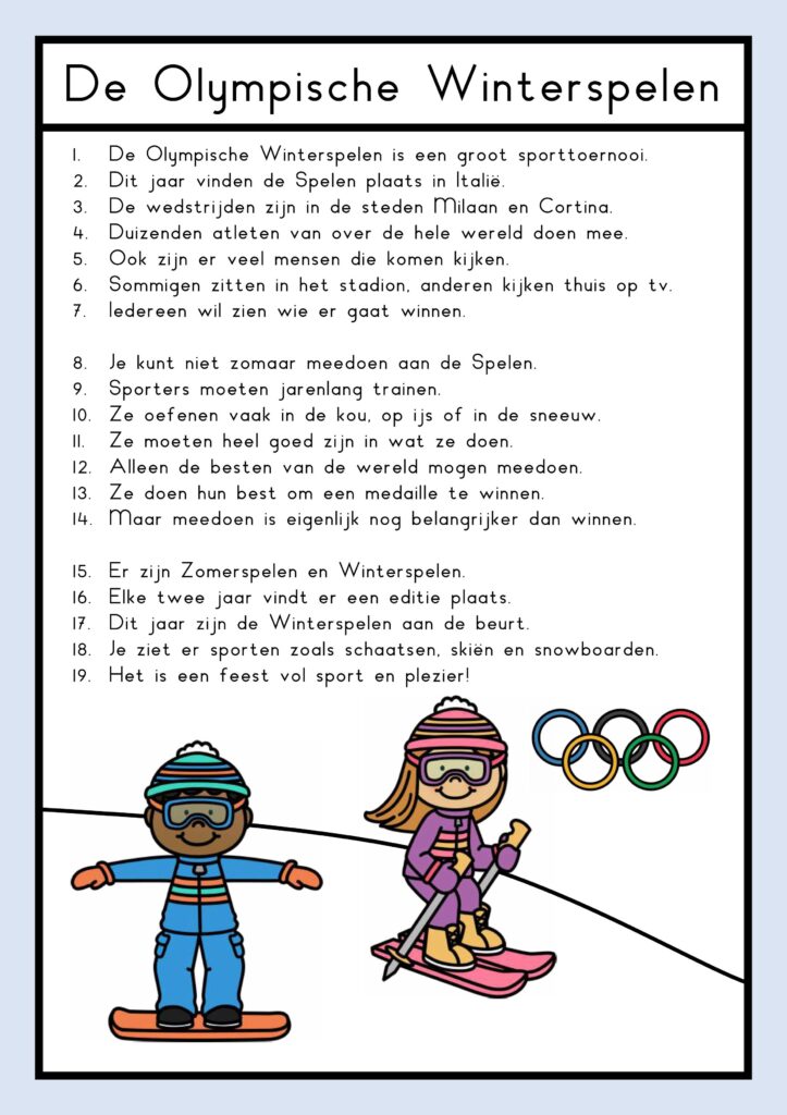 teksten olympische spelen groep 4